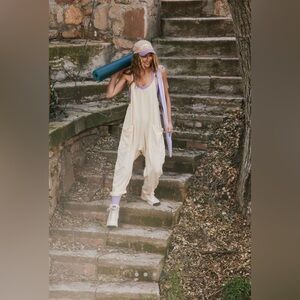 Free People Cream Jumpsuit